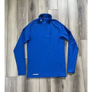 Under Armour Cold Gear Mock Neck Men's Base Layer Size 2XL Blue Compression